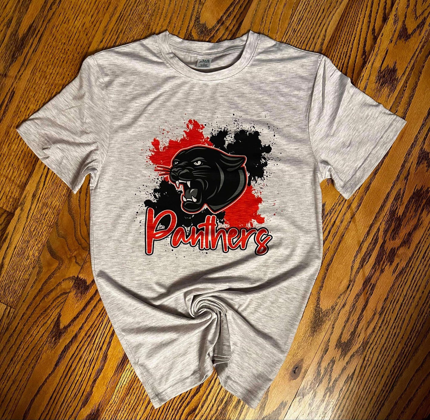 Panthers Red and Black Paint Splatter