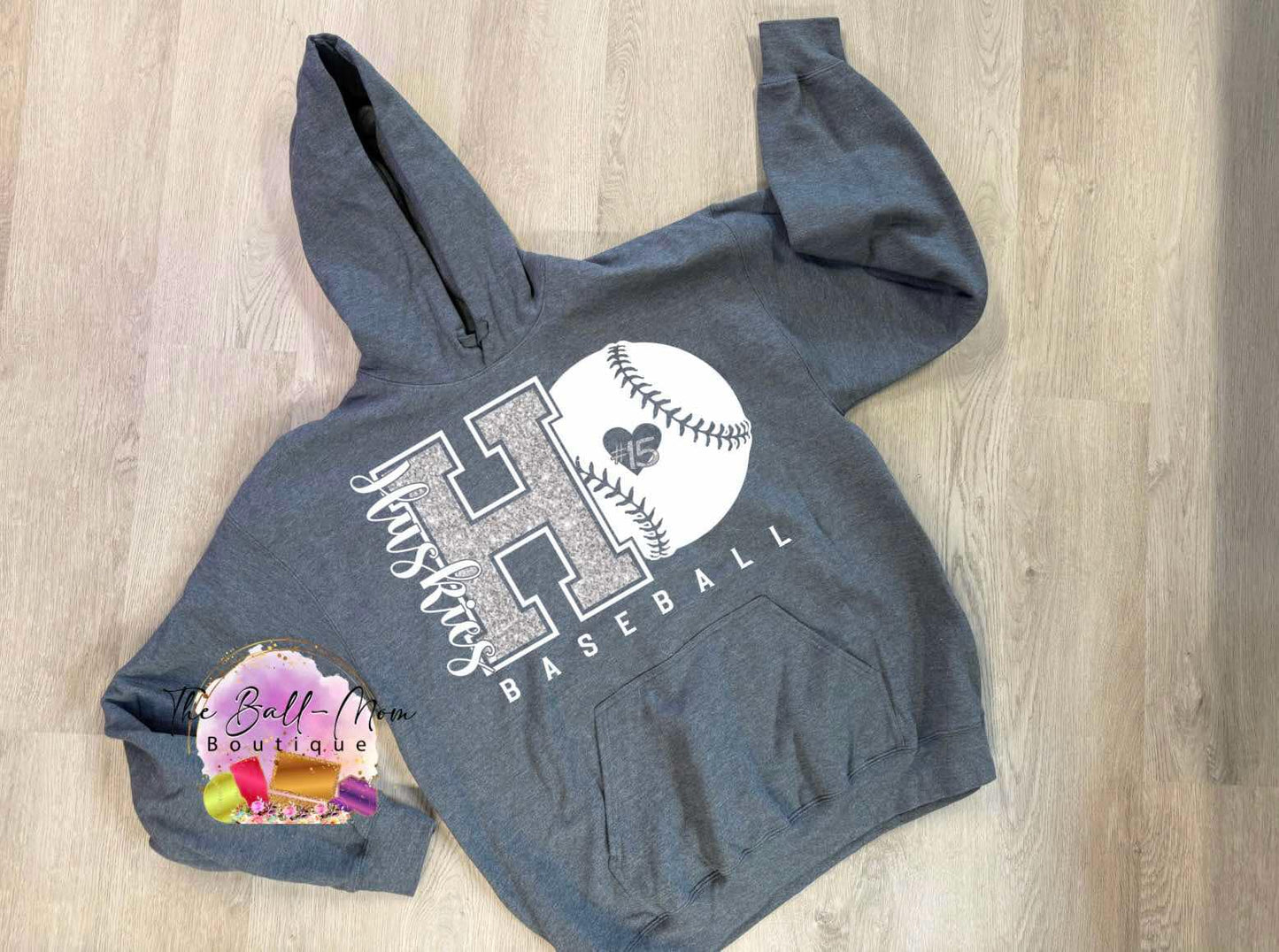 Huskies Baseball Script With Customizable Number
